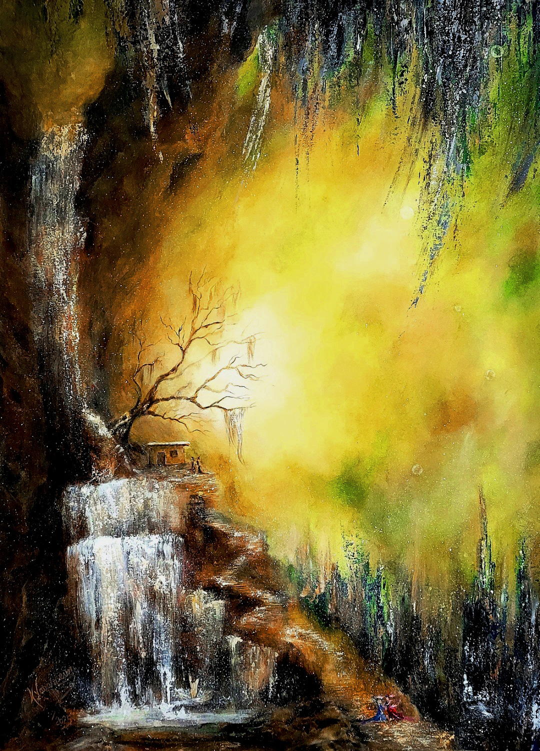 Back Home (2025), inner landscape painting in acrylic on canvas by Annick Vavasseur